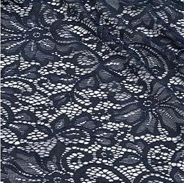 Кружевная ткань (гипюр) с кордом шир.150см 130 гр/м цв.т.синий.22,86м