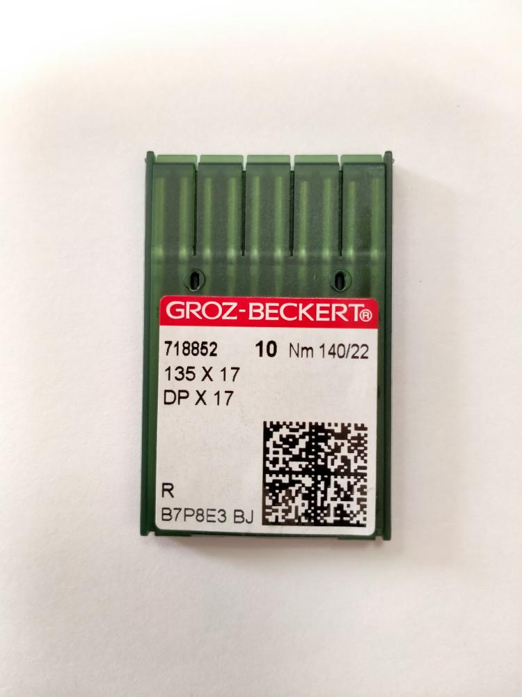 Иглы Groz-beckert DPх17  № 140/22, прямострочка с двойным продвижением