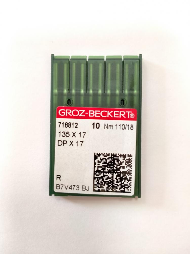 Иглы Groz-beckert DPх17  № 110/18, прямострочка с двойным продвижением