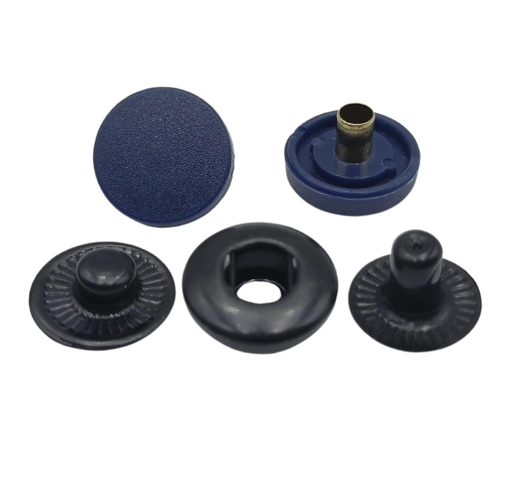 Кнопки металл. 15 мм пластиковый верх, цв темно-синий (уп. 720 шт.)