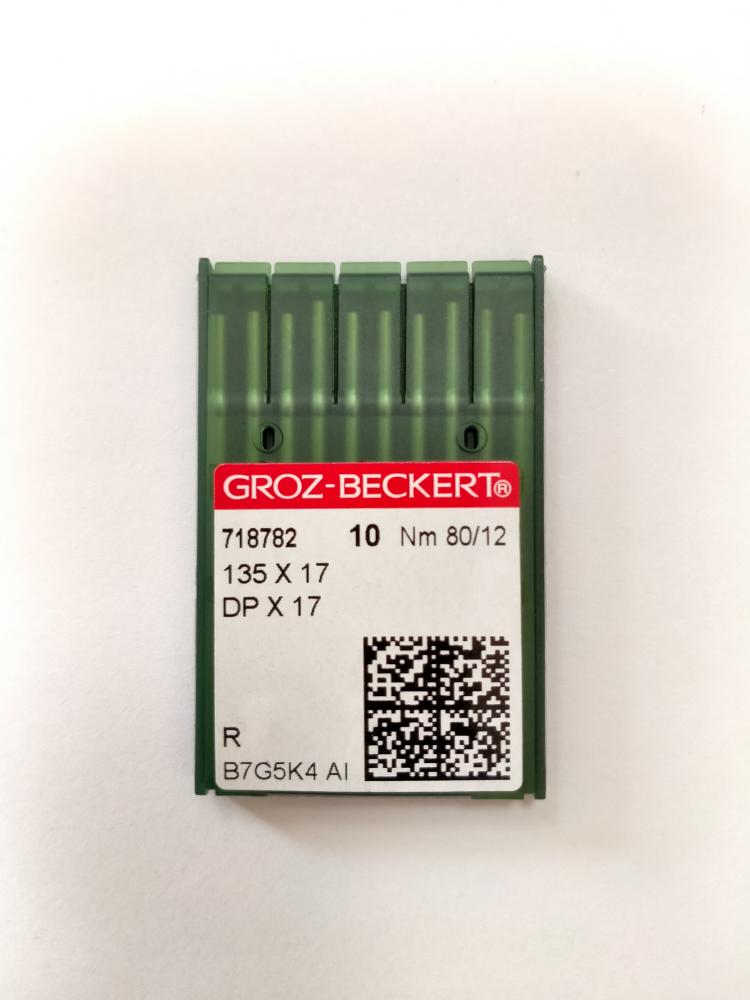 Иглы Groz-beckert DPх17  № 80/12, прямострочка с двойным продвижением