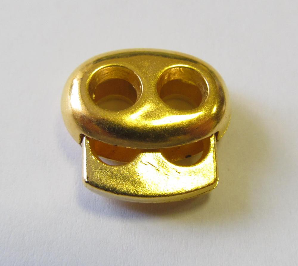 Фиксатор двухдырочный под металл 8398 цв. gold 100шт