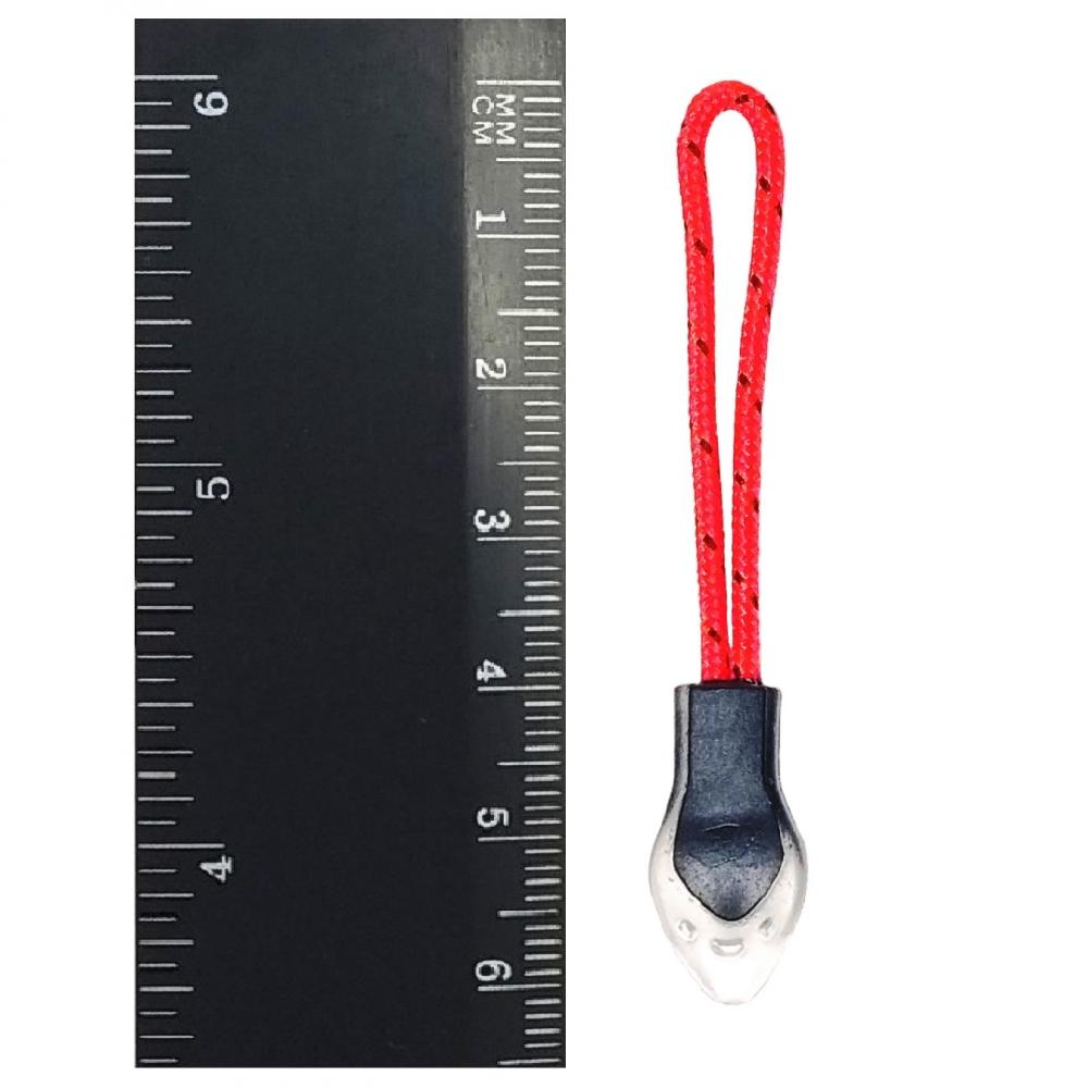 Пуллер на шнурке №21, цвет 322+336, неон-коралл и черный (уп 50 шт)