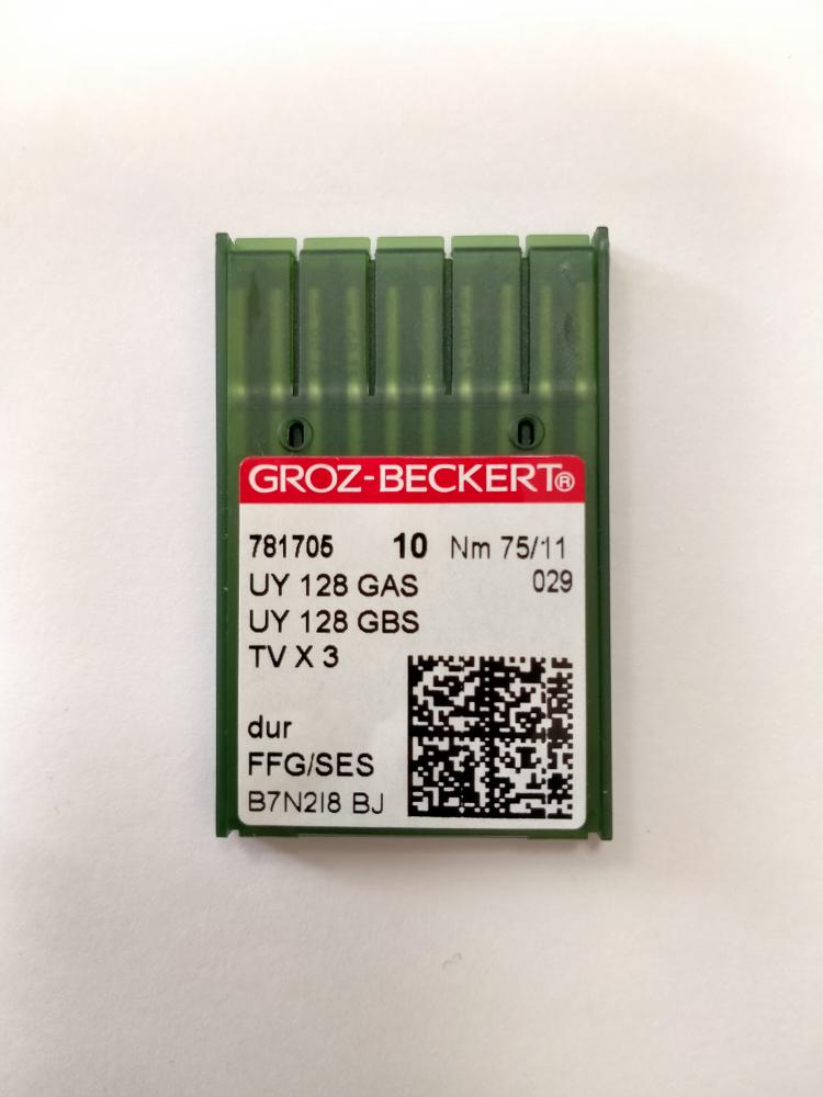 Иглы Groz-beckert UYх128  GAS  FFG/SES № 75/11, плоскошовная