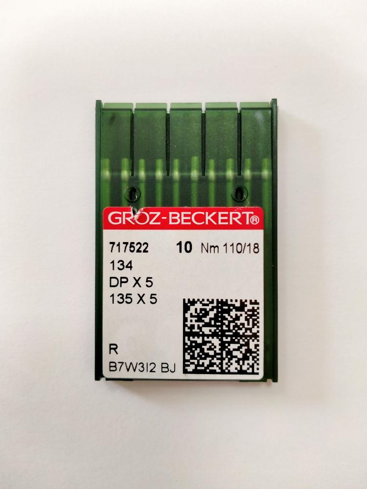 Иглы Groz-beckert DPх5  (134)  № 110/18, прямострочка (толстая колба), универсальные
