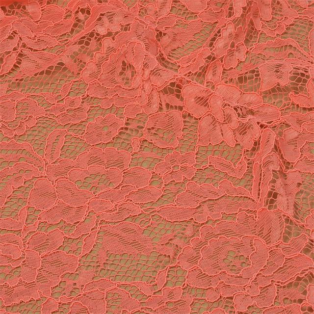 Кружевная ткань (гипюр) с кордом арт шир.150см 130 гр/м цв.816, персик фас.22,86м