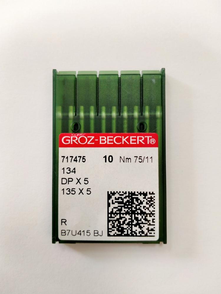 Иглы Groz-beckert DPх5  (134)  № 75/11, прямострочка (толстая колба), универсальные