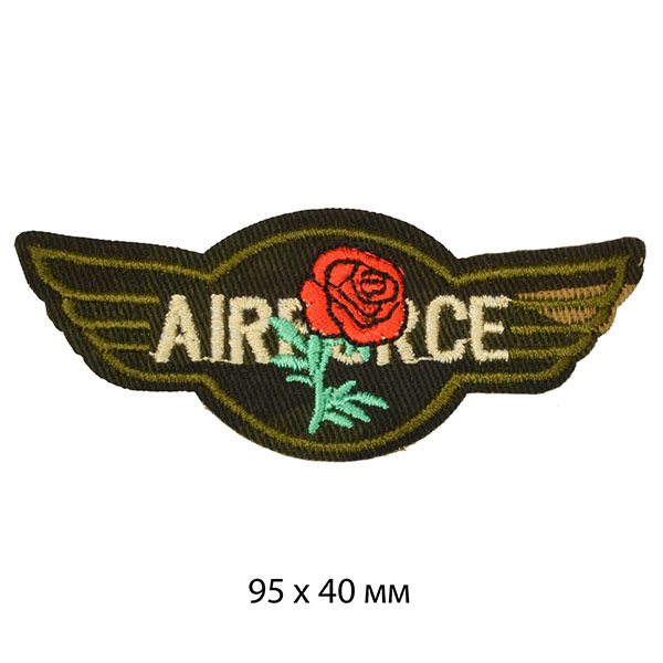 Термоаппликации  арт.TBY.A04 Airforce и Роза 95х40 мм уп.10 шт
